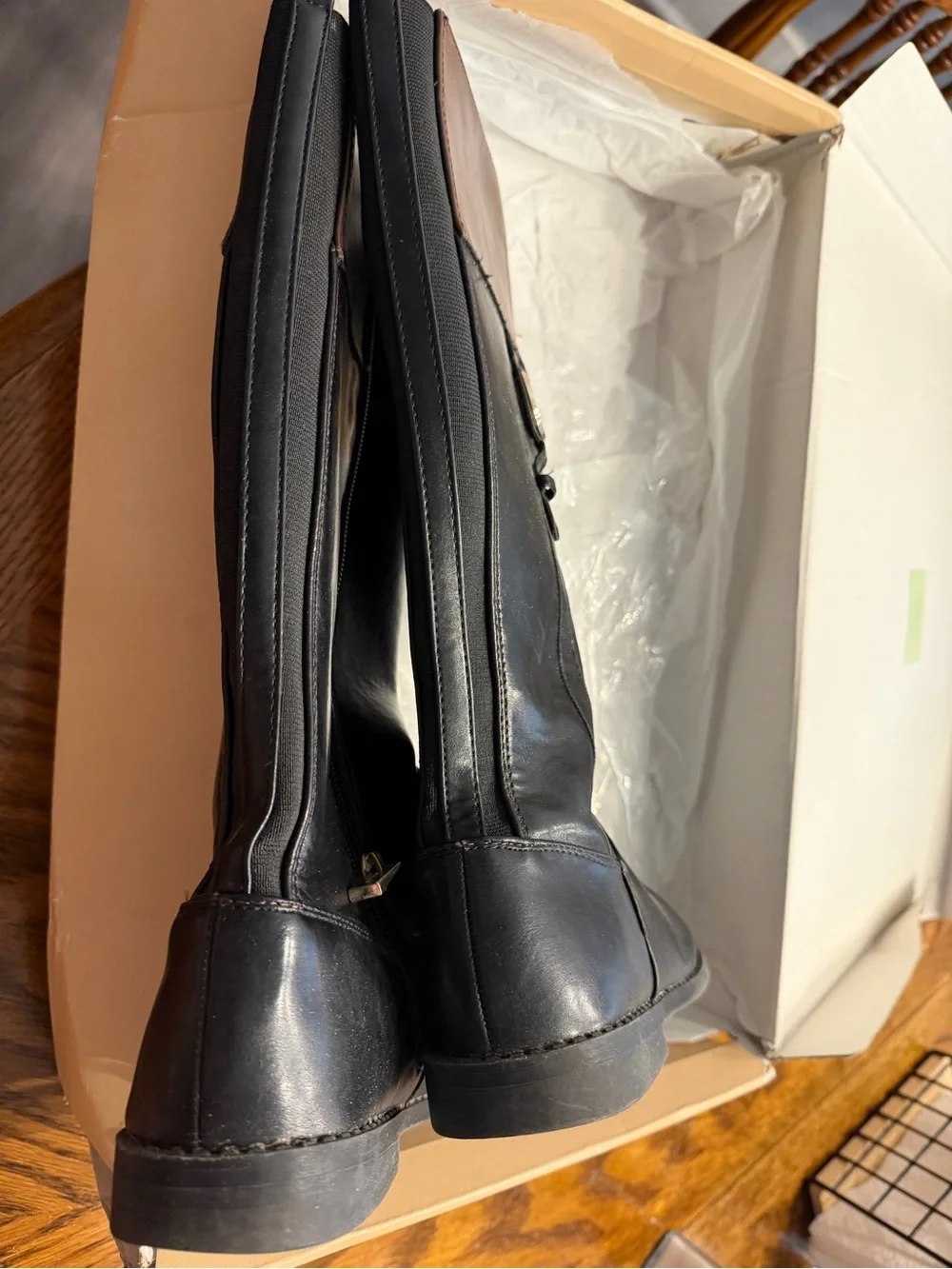 Michael Kors Black and Brown Girls' Riding Boots with MK Medallion